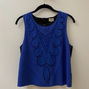 Tobi Navy and Black Backless Top